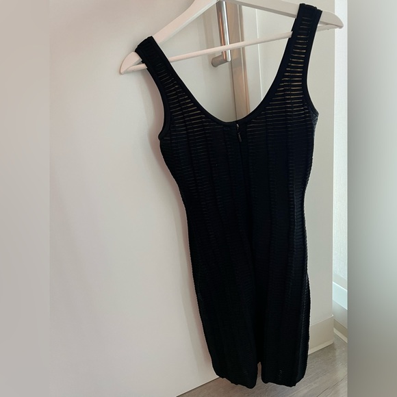 Herve Leger Black Shadow Stripe Mini Dress Size XS - Picture 4 of 5